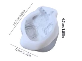 Molde silicona corazon humano con flores